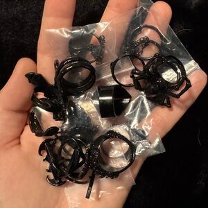 Black metal rings